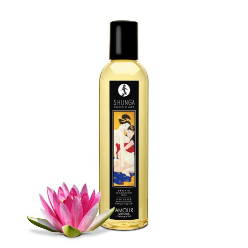 Масажна олія Shunga Erotic Massage Oil з ароматом солодкого лотоса 250 мл