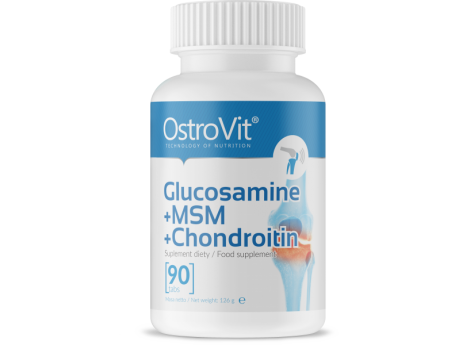 Для суглобів і зв'язок OstroVit Glucosamine+MSM+Chondroitin 90tab, фото 1