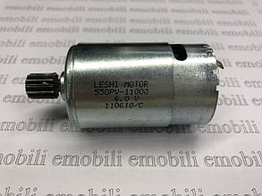 Мотор 6V, 37 мм, 12 зубів, LESHI MOTOR, 550 PV-11000, 6.0 V, 110618/C для дитячого електромобіля