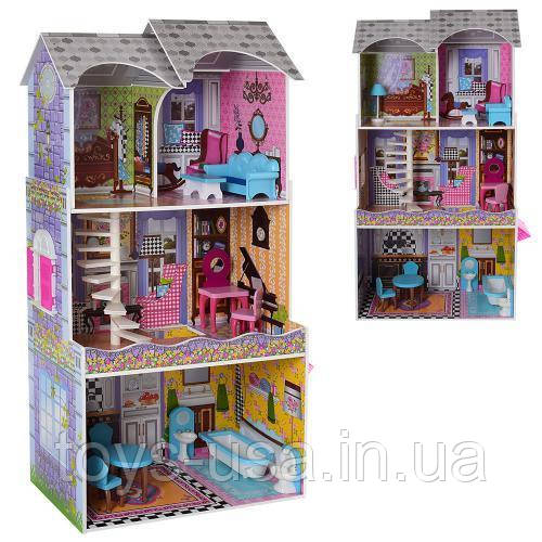 Дерев'яний будиночок з меблями для ляльок (аналог KidKraft) арт. 2010