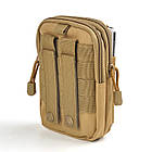 🔥 Підсумок-Сумка "D-1" (койот) поясна сумка, аптечка, молле, molle, edc, чохол для телефону, фото 7