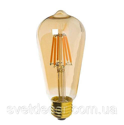 Лампа Едісона світлодіодна Filament ST64 К2 6W Е27 (груша)