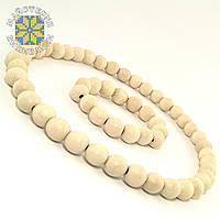 Набір бусі з браслетом із світлого дерева