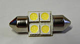 Світлодіодна лампа салону 28 мм 12 V 4SMD "Cristal Light", фото 2
