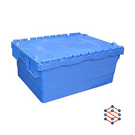 Пластиковий контейнер із кришкою — SPKM250, 400x600x250 мм