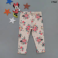 Утеплені лосіни "Троянди" для дівчинки. 74-80 см