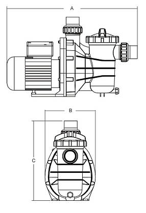 Насос SS075 Emaux циркуляційний 0,75 кВт 13м3/год, фото 2