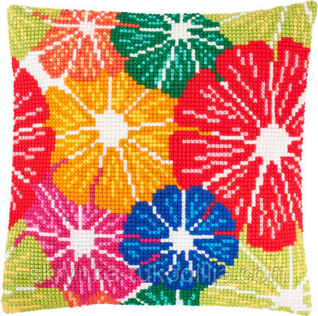 ПОДУШКА для вишивки хрестиком Z-57 (40х40см), набір з канвою та нитками