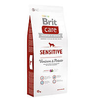 Корм Brit Care Sensitive Venison & Potato с олениной для собак всех пород, 12 кг