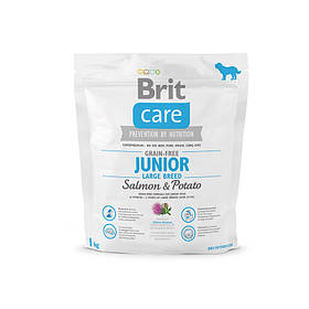 Корм Brit Care Grain Free Junior Large Breed Salmon&Potato з лососем для молодих собак великих порід, 1 кг