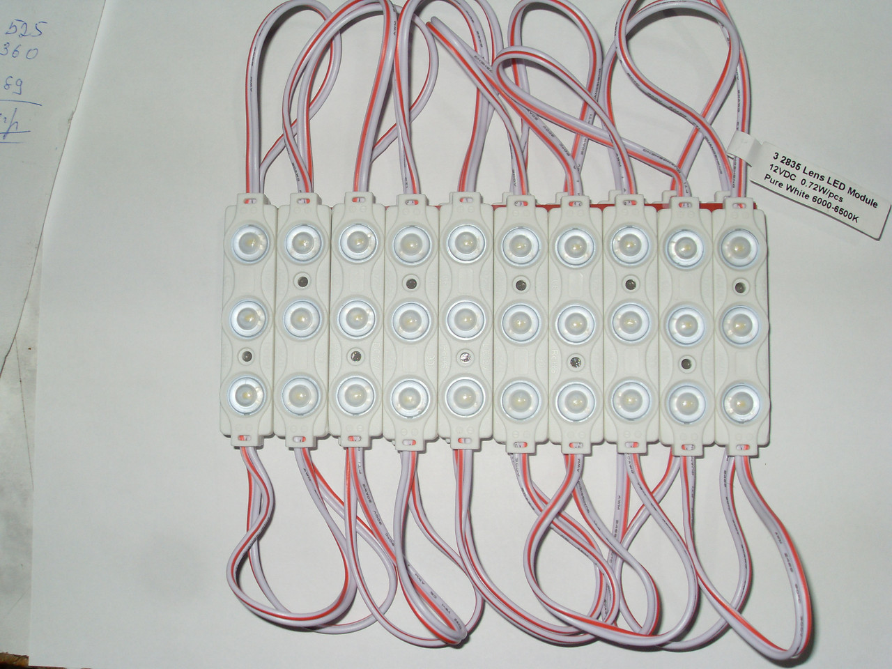 Світлодіодний модуль ОРТХ 1,5w 6500К 12вольт 1.5Вт 140лм  білий три світлодіоди 2835 з лінзами IP65  SWPower