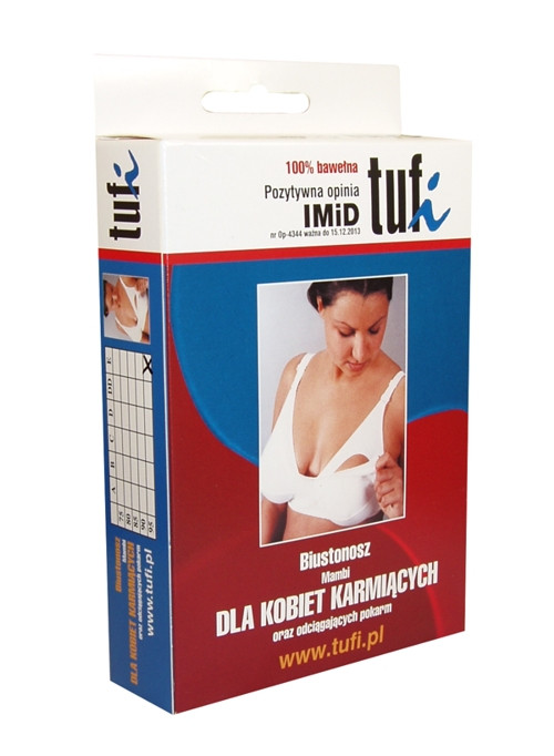 Бюстгальтер для мам-годувальниць білий бавовняний TUFI (Польща) 85DD