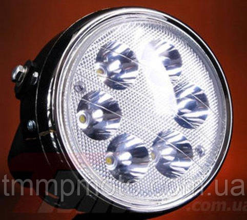 Фара Дельта кругла хром LED-6 ( світлодіодна 6 діодів 18W) 16104668, фото 1