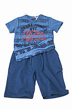 Модна дитяча футболка для хлопчика в смужку iDO Італія 4 S826 00 Блакитний 116