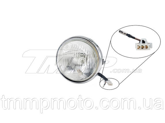 Фара кругла Delta/Альфа хром пластик, фото 2