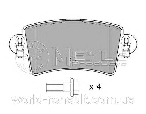 Комплект задніх гальмівних колодок на Рено Майстер II з 00г./MEYLE 025 236 6916