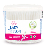 Ватні палички для чищення вух 100 шт Lady Cotton в круглій банці (4823071607581)