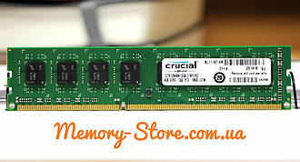 Оперативна пам'ять для ПК DDR3 Crucial 4Gb 2Rx8 PC3-10600 1333MHz Intel і AMD, б/в