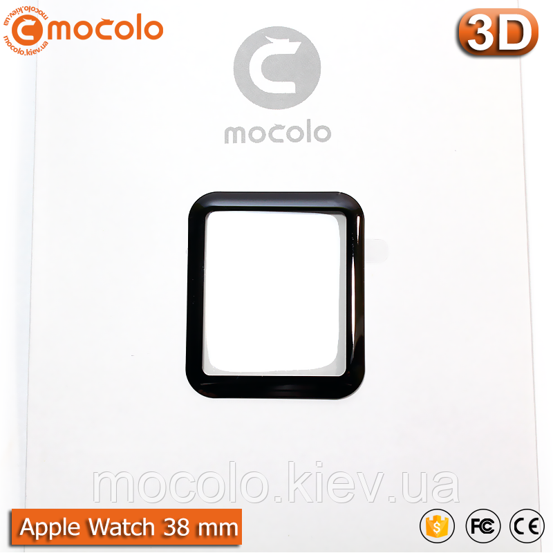 Захисне скло Mocolo Apple Watch 38 mm 1/2/3 Series (Black) 3D