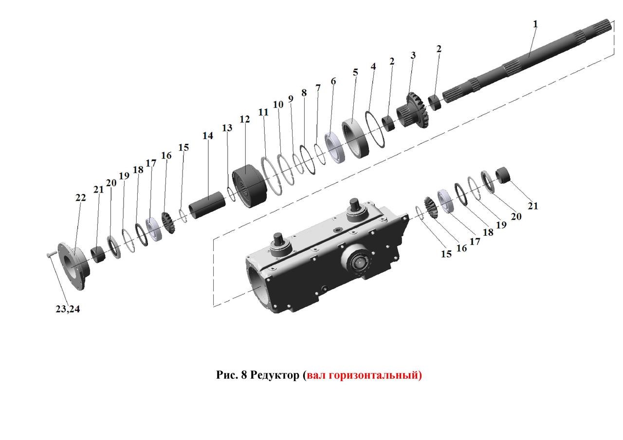 Редуктор (вал горизонтальний) РК-80 і РК-60