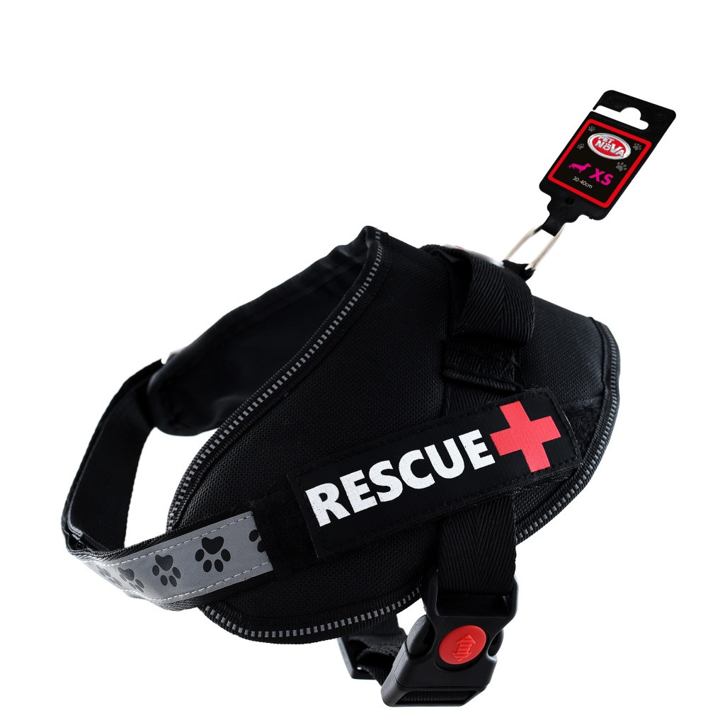 Шлея посилена Pet Nova Rescue+ S 45-55 см Чорна