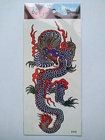 Флеш Тату. 19*9 См, Перевідна. Тимчасова. Дракони, At-42 4416, Кольорові