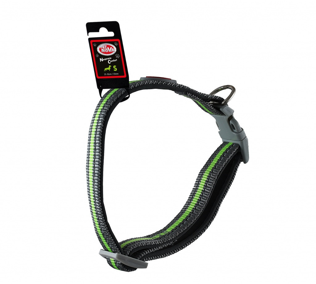 Нашийник з відбивачом Pet Nova Neoprene Comfort L Сіро-зелений, фото 1