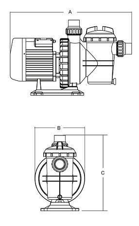 Насос SC100 Emaux циркуляційний 0,97 кВт 17м3/год, фото 3