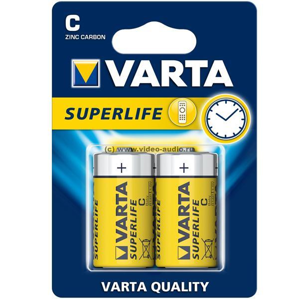 Батарейка VARTA SUPERLIFE R-14 C міні-бочка БЛІСТЕР ZING-CARBON  (4008496556304)