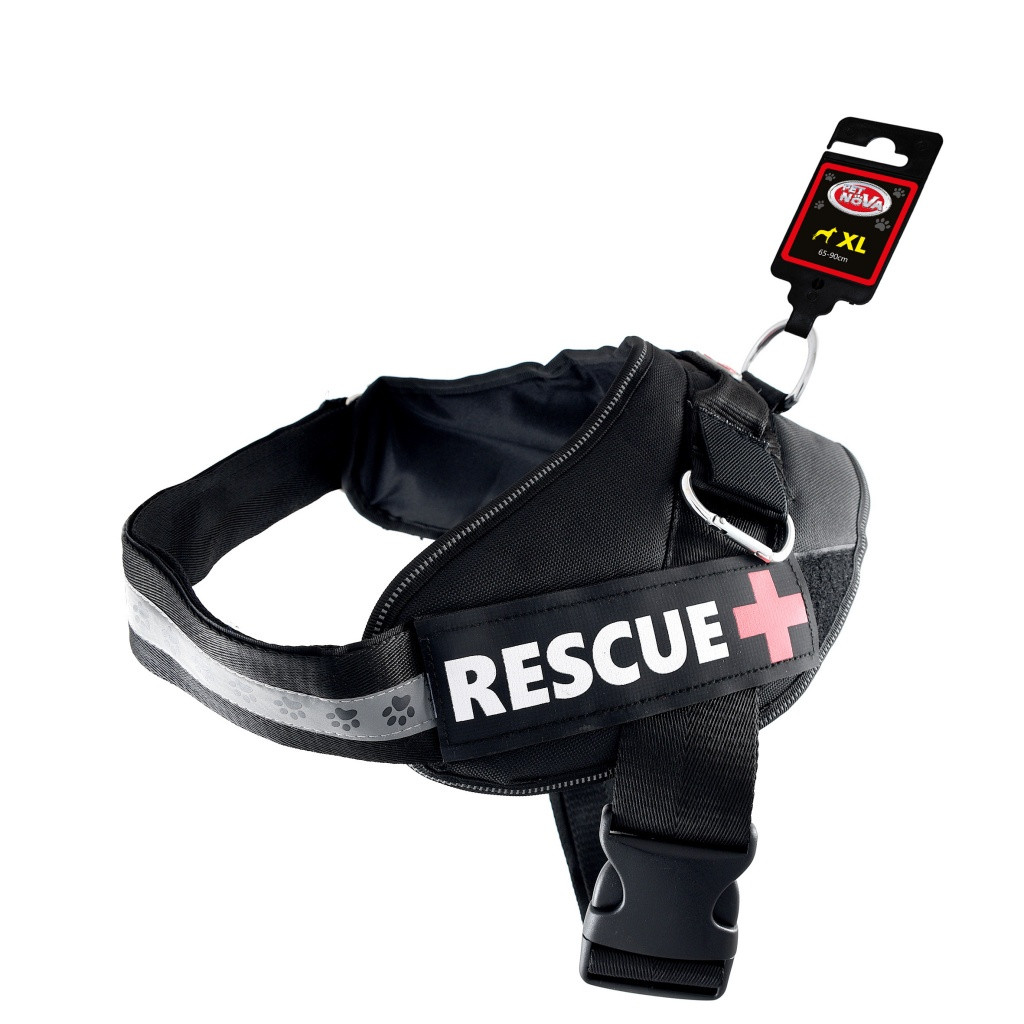 Шлея посилена Pet Nova Rescue+ XL 70-90 см Чорна