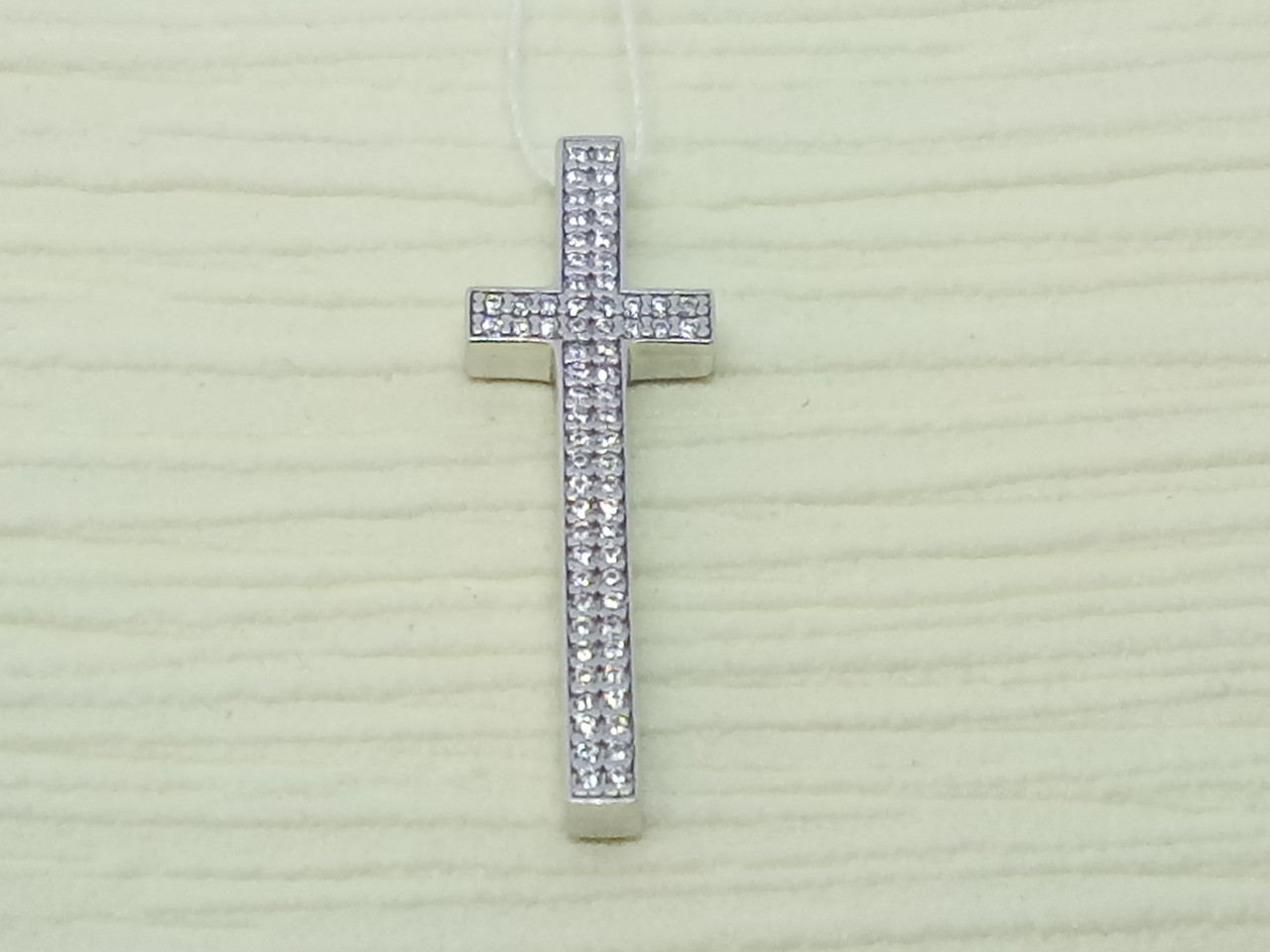 Срібний хрест з фіанітами.   500630-КРЛК