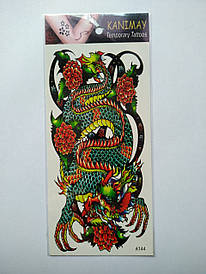 Флеш Тату. 19*9 См, Перевідна. Тимчасова. Дракони, At-44 4467, Кольорові