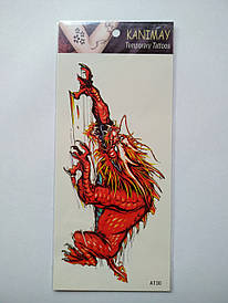 Флеш Тату. 19*9 См, Перевідна. Тимчасова. Дракони, At-30 4470, Кольорові