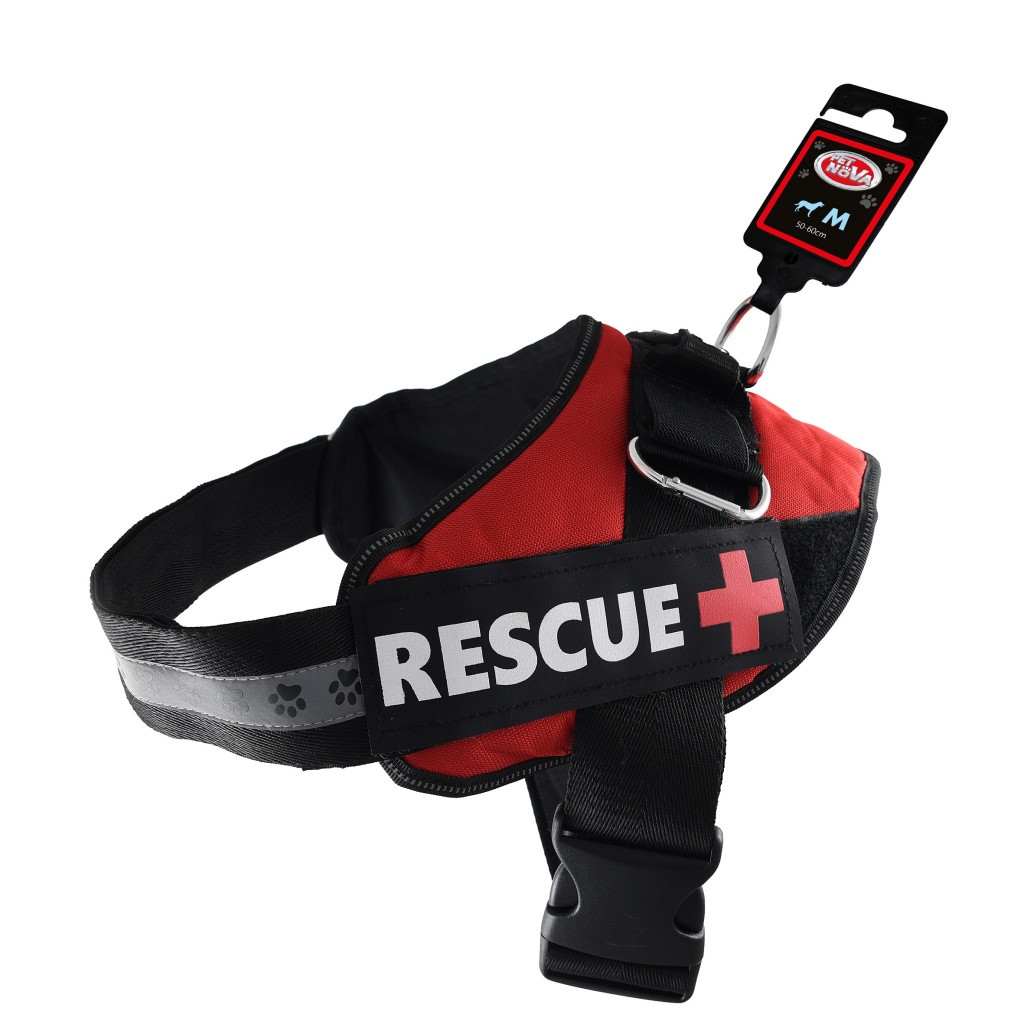 Шлея посилена Pet Nova Rescue+ M 55-65 см Червона