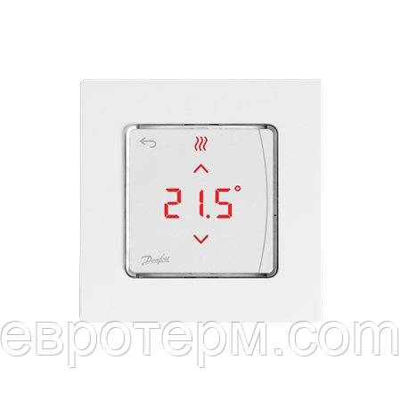 Термостат кімнатний Danfoss Icon Display електронний сенсорний програмований 230 V, 80х80 мм, In-Wall, білий