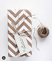 Крафт папір пакувальна Білий зигзаг, 70 см, 80 г/м2