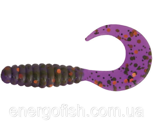 Силікон Mann's Twister 1'' 30шт. CTG EV 2.5см Purple Orange - Black Glitter