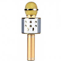 Бездротової Bluetooth Караоке-мікрофон WS-858 з чохлом GOLD