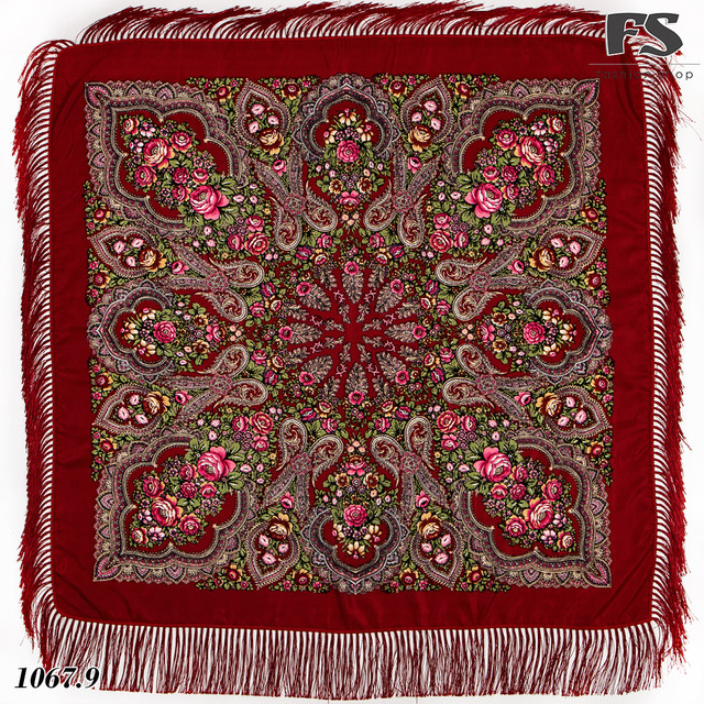 шерстяной платок в народном стиле