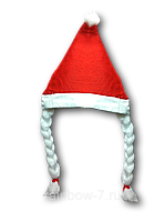 Шапка новорічна Діда Мороза з косичками