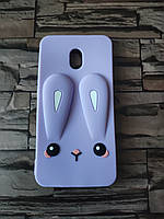  Чохол гумовий 3D Заєць для Meizu M6 Бузковий