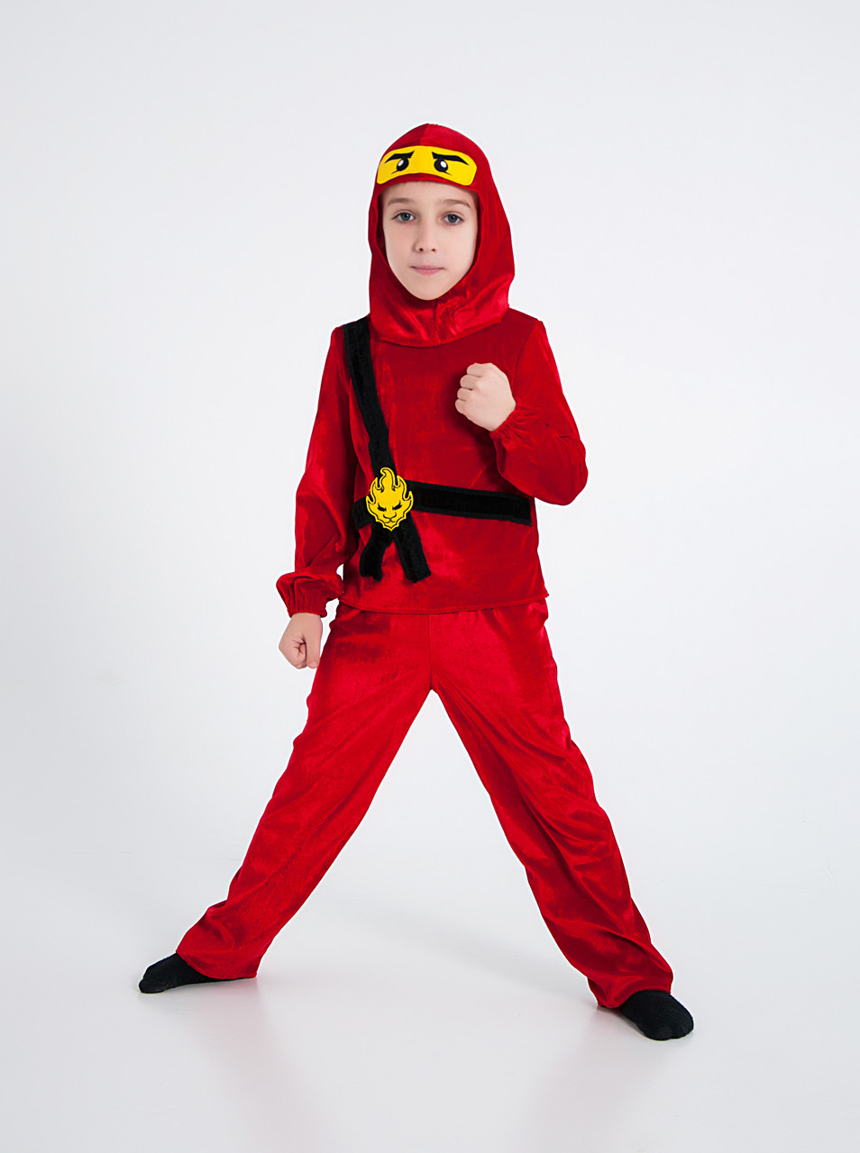 Дитячий карнавальний Ниндзяго, ніндзя р. 98-134 для хлопчика червоний Кай, фото 1