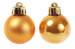 Набор елочных шаров 3см, цвет - охра, 20 шт: матовый, перламутр - по 10 шт