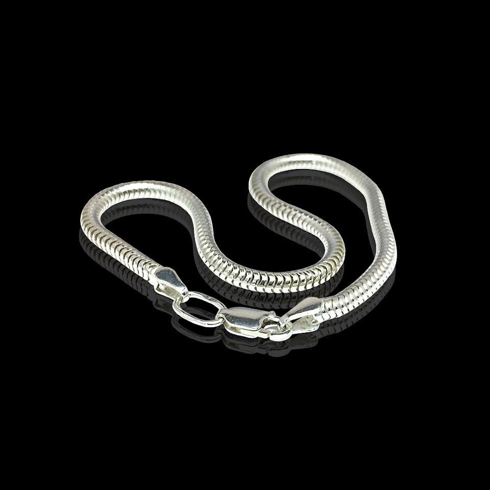 Срібний браслет, 195 мм, 6 грамів, плетіння Снейк