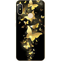Силіконовий бампер для Huawei P20 Lite з малюнком Золоті метелики