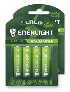 Батарейка ENERLIGHT MEGA POWER (AA ПАЛЬЧИК) Алкалайновые (БЛИСТЕР) 4 шт. / Ок 48 шт. / Уп 4823093501867