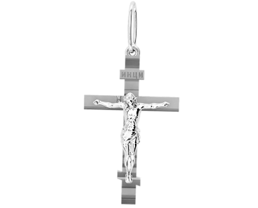 Крест серебряный православный с распятием - фото 1 - id-p831608719