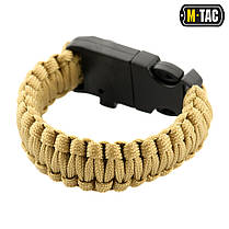 M-Tac браслет паракорд з висікачем іскор, компасом і свистком Tan M, фото 6
