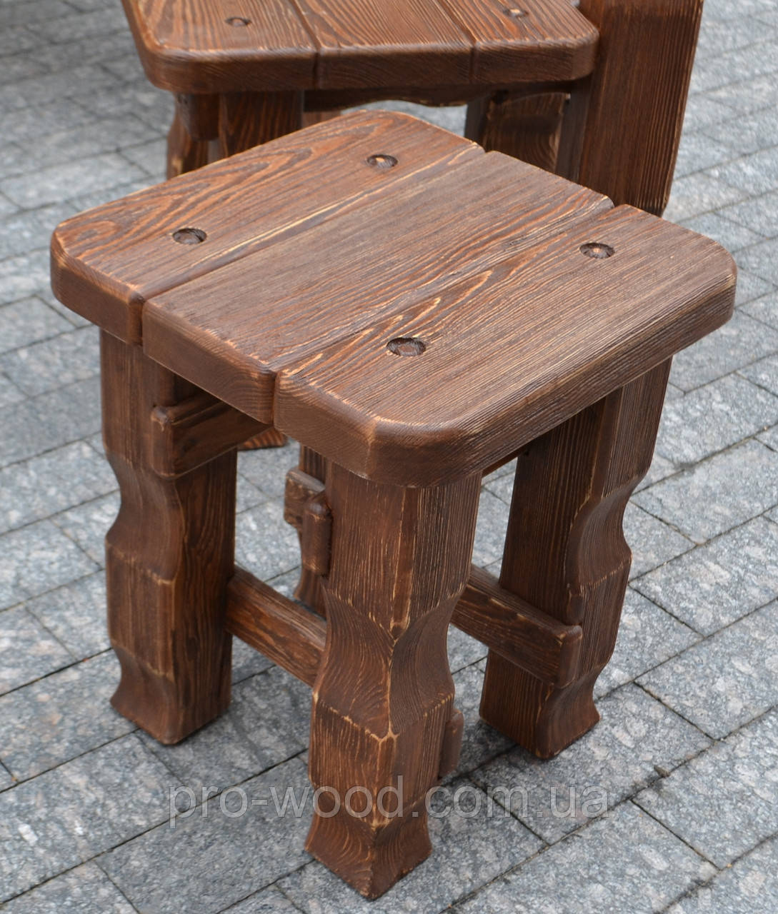 Табурет із дерева для дому, фото 1