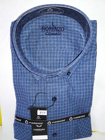 Сорочка чоловіча кашемір (Туреччина) в клітку Fiorenzo vd-0107 класична XL, фото 1